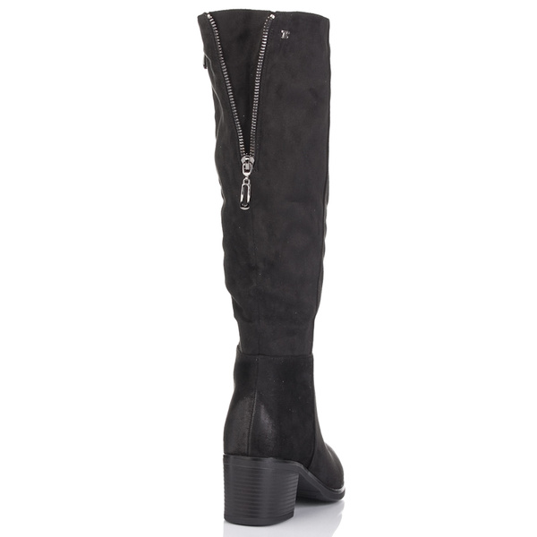 Kozaki damskie stretch T.Sokolski HX Z24-141 czarne zamszowe skarpety