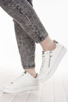 Sneakersy Marco Tozzi 23709-41 white/silver wiązane białe
