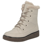 Skórzane Botki damskie Rieker Y4305-60 beżowe wygodne ocieplone