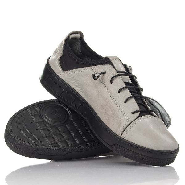 Półbuty damskie skórzane T. SOKOLSKI AMI W26-151 szare wygodne