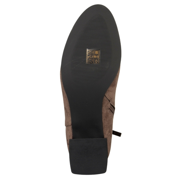 Zamszowe botki damskie Potocki 12743KH beżowe ocieplone wygodne