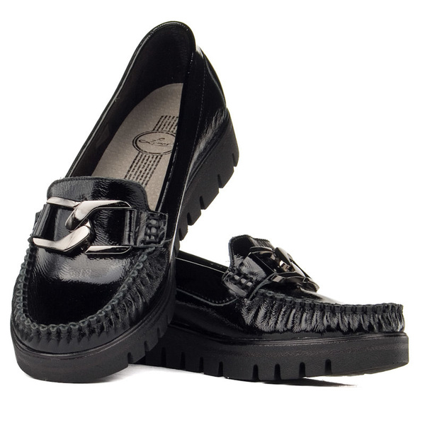 Mokasyny Lemar 10134 naplak czarny + cn