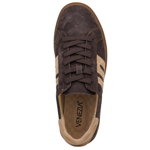 Brązowe sneakersy zamszowe Venezia V408-00392 skórzane sportowe