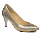 Złote czółenka skórzane Kotyl 744 złoty ef buty ślubne 