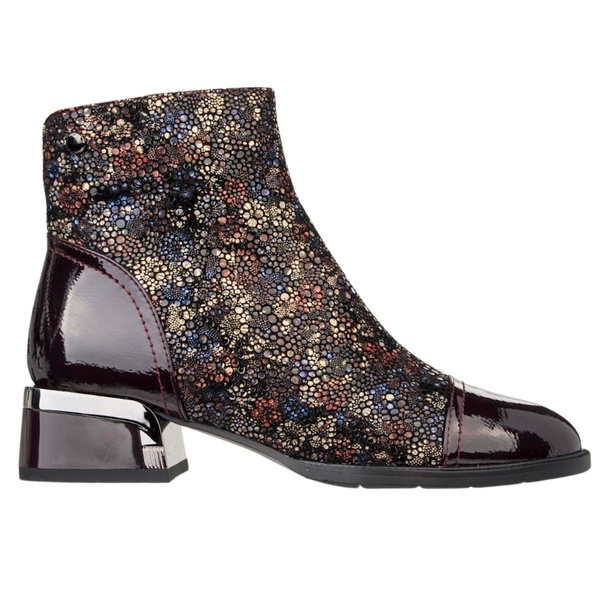 Botki damskie Barski CR42-695 brown wielokolorowe płaski obcas