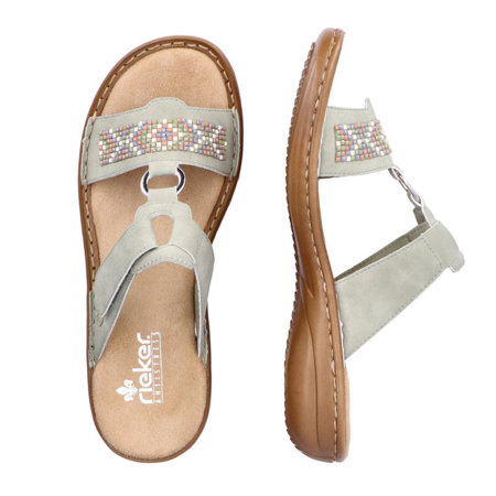 Klapki Rieker 60820-52 green zielone