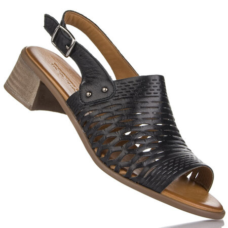 Czarne Sandały skórzane damskie T.Sokolski MIR L25-709 Blk