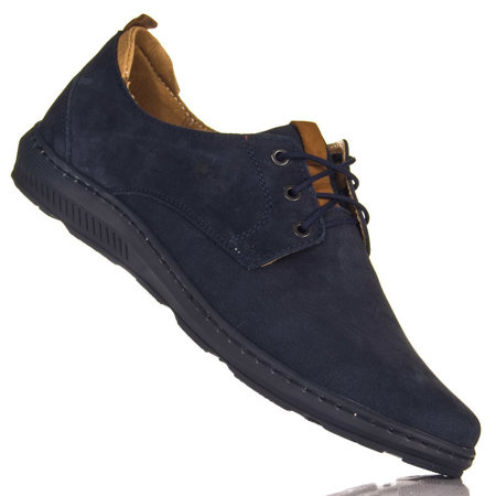 Półbuty casual męskie Enzo Peruzzi 174 granat