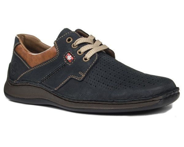 Półbuty Rieker 5207-14 blue niebieski