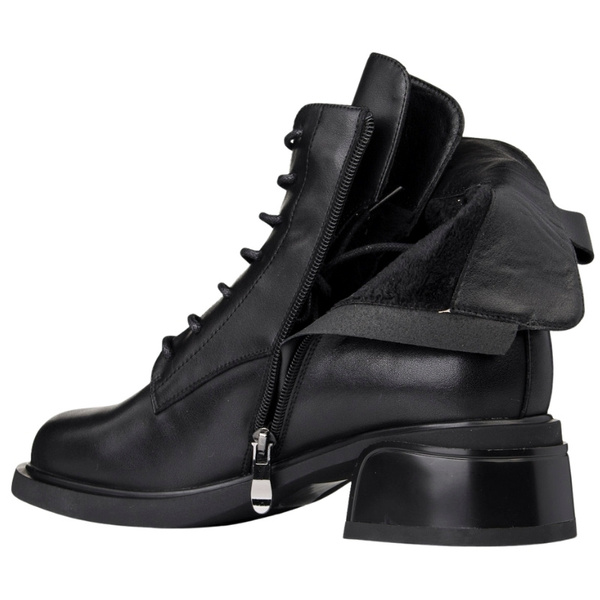 Skórzane trzewiki damskie Filippo DBT7369/25 BK czarne ocieplone