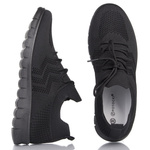 Sneakersy materiałowe damskie Potocki 16329BK czarne buty sportowe