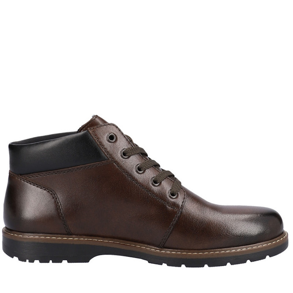 Trzewiki męskie zimowe Rieker 10502-25 brown brązowe skórzane ciepłe