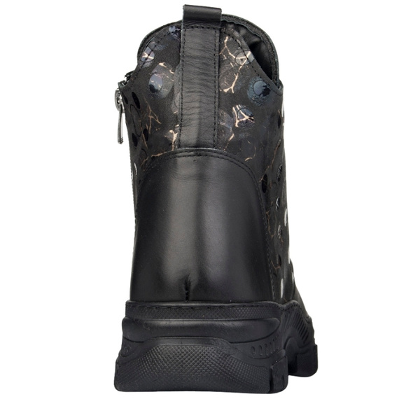 Botki czarne damskie skórzane Artiker 57C2179 ocieplane trzewiki zimowe