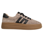 Beżowe sneakersy na platformie damskie Filippo 7114/25 TP skórzane