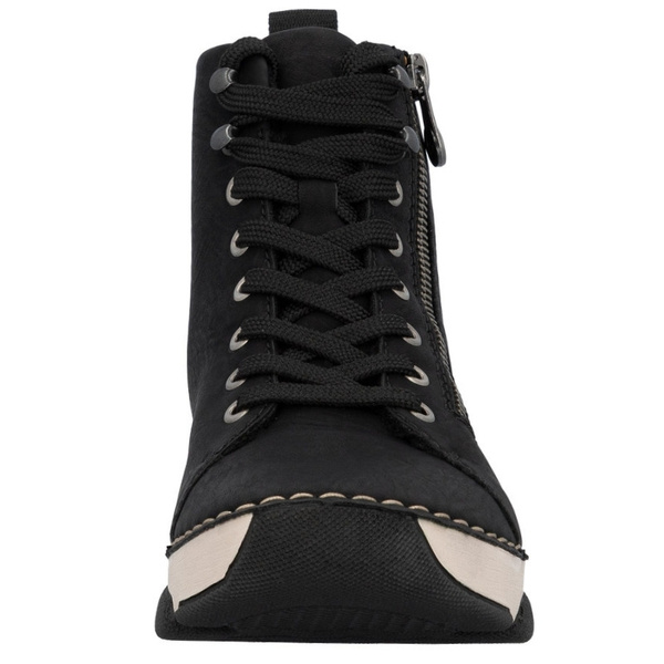 Czarne botki sportowe damskie Rieker 45920-01 ocieplone sneakersy
