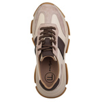 Beżowe sneakersy na platformie damskie Filippo DP7113 BE skórzane