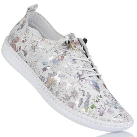 Kolorowe półbuty wiązane skórzane damskie T. Sokolski 2023 FL WHT