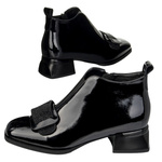 Botki lakierowane damskie Artiker 57C1037 czarne skórzane ocieplone