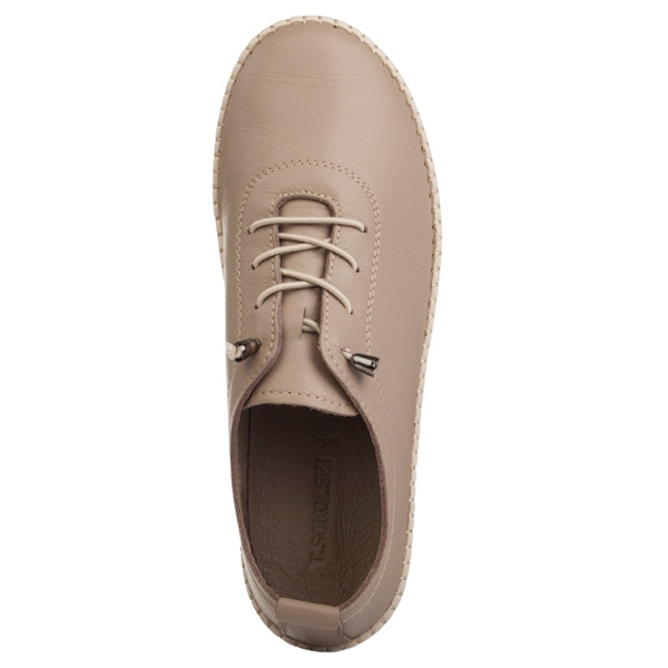 Beżowe półbuty skórzane T. Sokolski 2023 vizon wiązane buty damskie