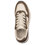 Sneakersy sportowe na platformie damskie Filippo DP7103 WH BR skórzane