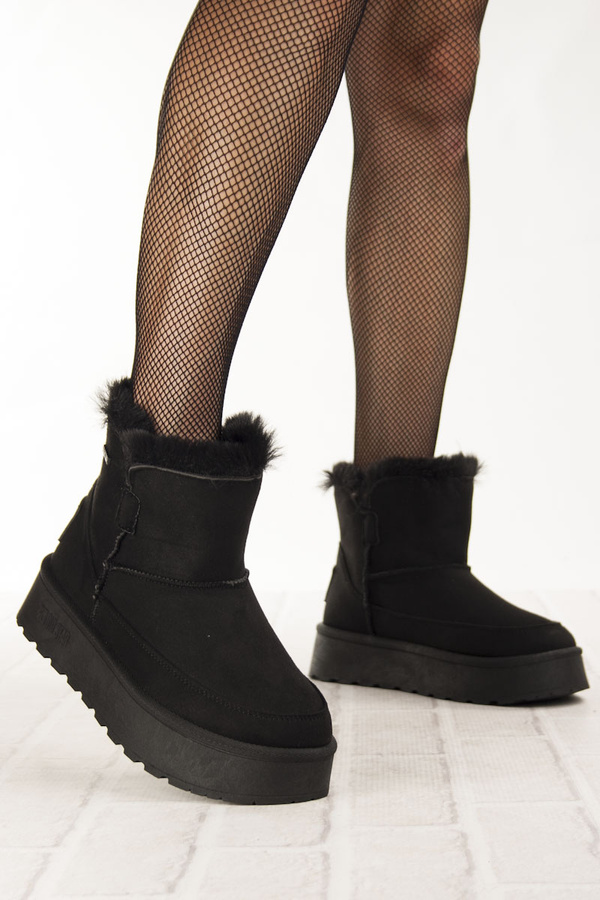 Śniegowce damskie mukluki Big Star SS274116 czarne ciepłe z futerkiem