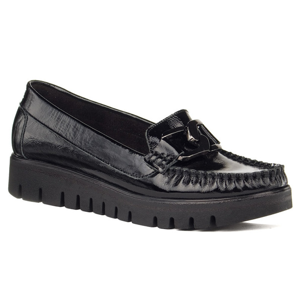 Mokasyny Lemar 10134 naplak czarny + cn