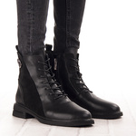 Czarne Botki damskie T.Sokolski TS Z25-309 BLK skórzane ocieplone