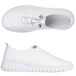 Skórzane półbuty na platformie T. Sokolski 4000 WHT białe wiązane