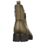 Botki khaki damskie Potocki 12672KH zielone na grubej podeszwie ocieplone