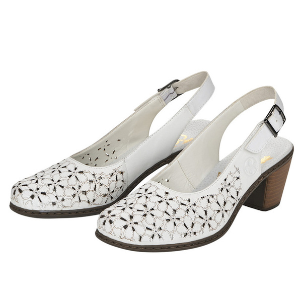 Sandały skórzane Rieker 40981-80 white