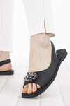 Eleganckie sandały damskie czarne S. Barski 078 casual z ozdoba