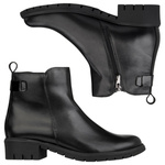 Skórzane Botki damskie Bioeco Arka 7911 czarne eleganckie ocieplone