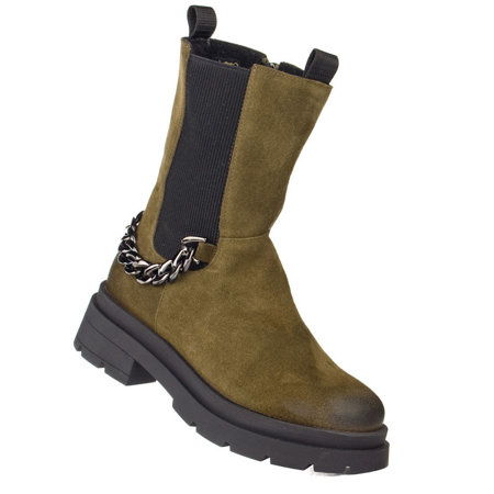 Botki damskie Nessi 211358/1 khaki W