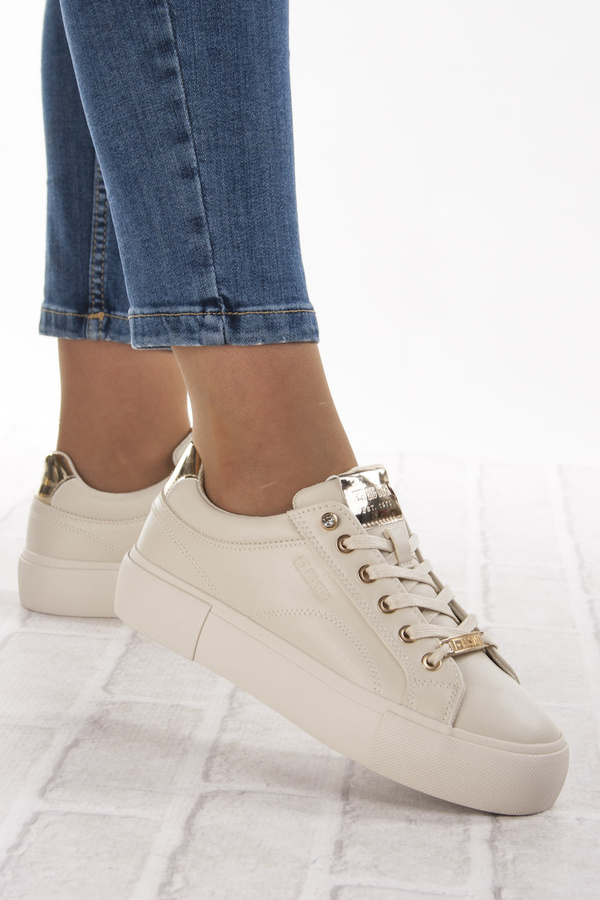 Tenisówki Big Star NN274210 beżowe sneakersy licowe sportowe