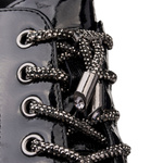 Lakierowane Botki wiązane D&A S.Barski MR52-144 czarne skórzane