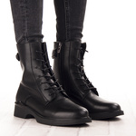 Skórzane Botki damskie T.Sokolski HW 39 BLK czarne ocieplane trzewiki