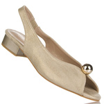 Złote sandałki damskie z kulką T.Sokolski 136 gold S