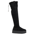 Czarne Kozaki damskie Big Star SS274264 za kolano elastyczne na platformie