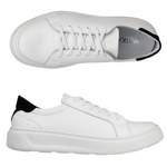 Skórzane półbuty sportowe męskie Moskała białe na grubej podeszwie