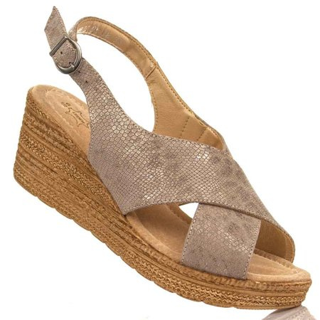 Sandały damskie Axel 2508 beż wosk pyton