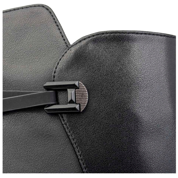 Czarne botki na obcasie damskie Filippo DBT7377/25 skórzane ocieplone