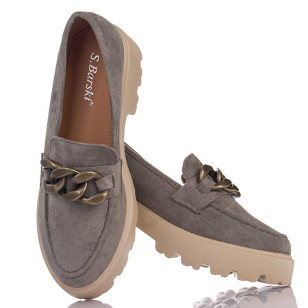 Półbuty damskie S.Barski HX52-222 grey szary