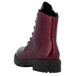 Lakierowane Botki damskie Rieker Z2841-33 red bordowe ocieplane futerkiem