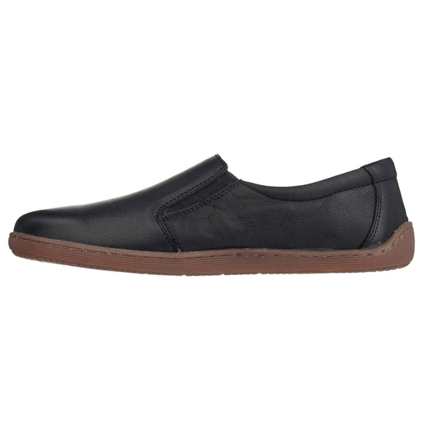 Buty Barefoot damskie wsuwane Helios 452 czarne skórzane Polskie