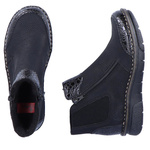 Czarne Botki damskie Rieker 73355-00 black eko-skórzane szerokie