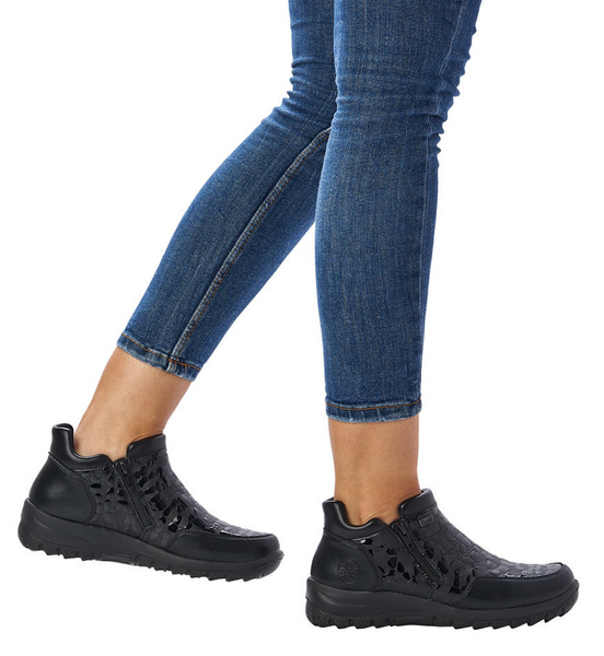 Botki damskie Rieker L7182-00 black czarne