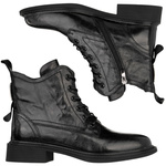 Skórzane botki trzewiki damskie Venezia V442-00816-01BLA czarne ocieplone