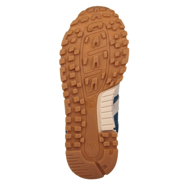 Granatowe sneakersy zamszowe Venezia V408-00395 z paskami naturalna skóra