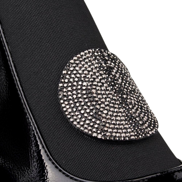 Lakierowane Botki damskie na koturnie D&A S.Barski MR52-104 czarne