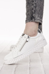 Sneakersy Marco Tozzi 23709-41 white/silver wiązane białe